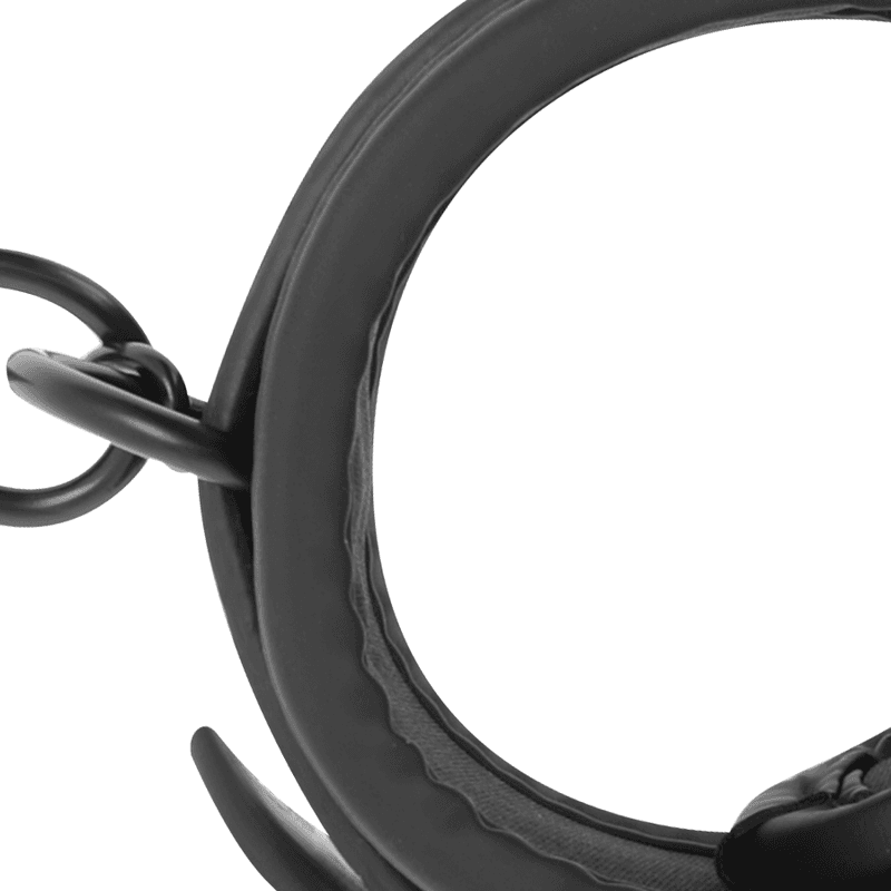 FETISH SUBMISSIVE - VEGAN LEATHER HANDCUFFS WITH NOPRENE LINING thumb 4