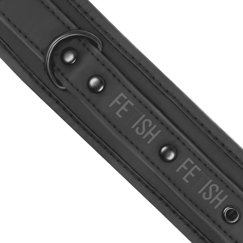 FETISH SUBMISSIVE - VEGAN LEATHER HANDCUFFS WITH NOPRENE LINING thumb 7