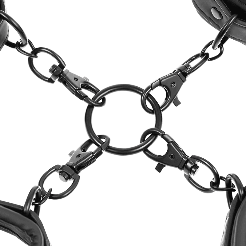 FETISH SUBMISSIVE - SET OF HAND AND ANKLE HANDCUFFS WITH NOPRENE LINING thumb 7