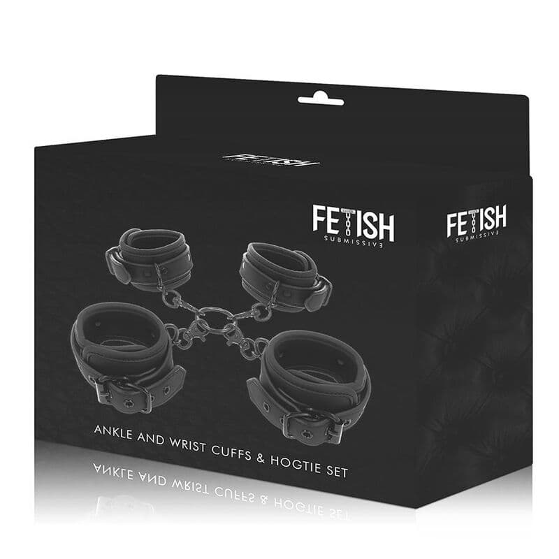 FETISH SUBMISSIVE - SET OF HAND AND ANKLE HANDCUFFS WITH NOPRENE LINING thumb 10