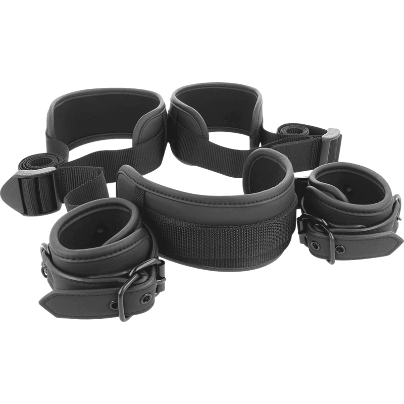 FETISH SUBMISSIVE - MASTER POSITION WITH 4 NOPRENE-LINED HANDCUFFS thumb 3