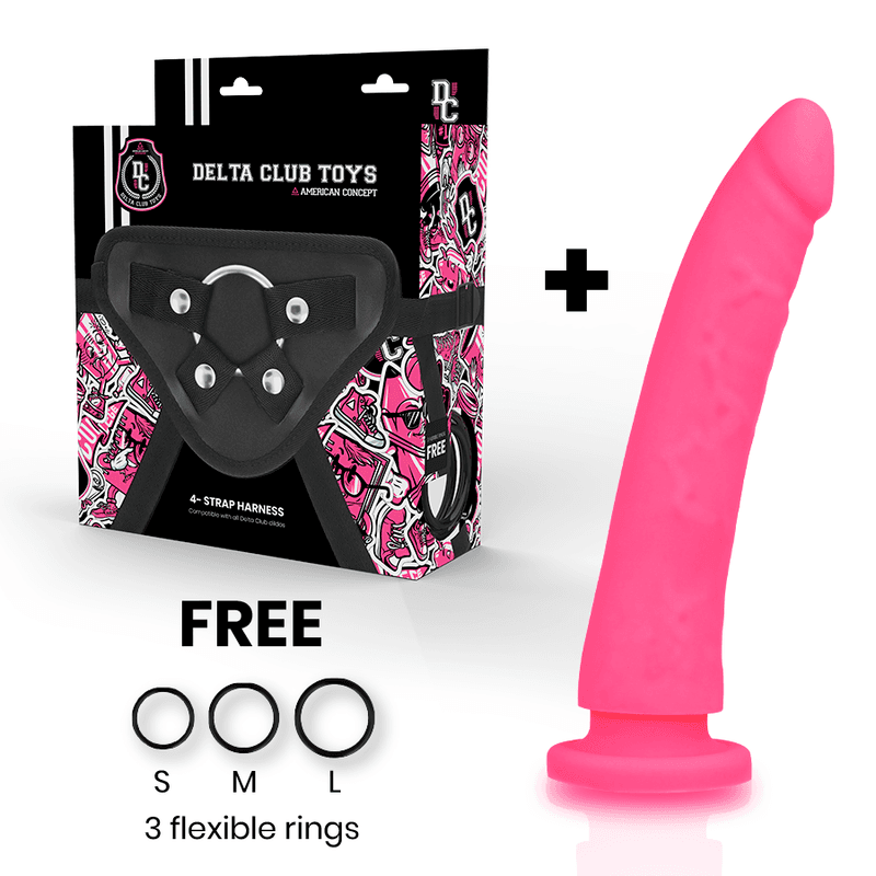 DELTA CLUB - TOYS HARNESS + DONG PINK SILICONE 20 CM -O- 4 CM thumb 2