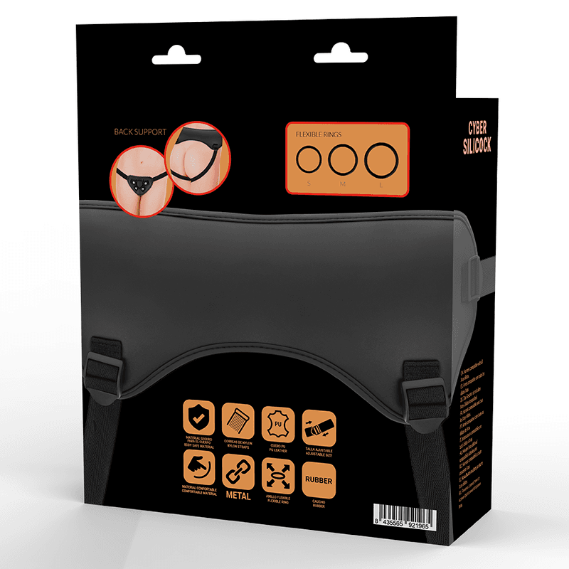 CYBER SILICOCK - STRAP-ON HARNESS WITH 3 RINGS FREE thumb 4