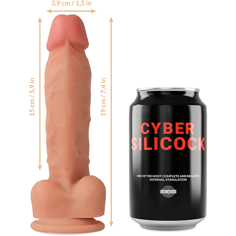 CYBER SILICOCK - STRAP-ON LIQUID SILICONE OLIVER WITH 3 RINGS FREE 19 CM -O- 3.9 CM thumb 6