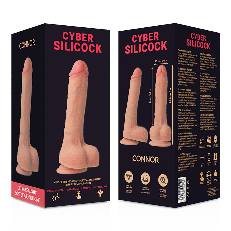 CYBER SILICOCK - STRAP-ON CONNOR LIQUID SILICONE WITH 3 RINGS FREE 20.5 CM -O- 3.7 CM thumb 8