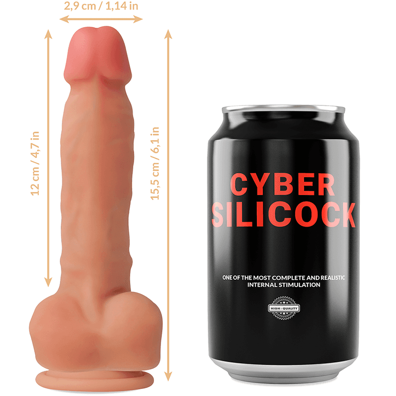 CYBER SILICOCK - STRAP-ON ANSEL WITH 3 RINGS FREE 15.5 CM -O- 2.9 CM thumb 6