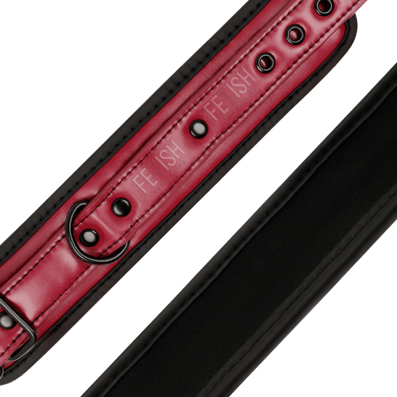 FETISH SUBMISSIVE DARK ROOM - VEGAN LEATHER HANDCUFFS WITH NEOPRENE LINING thumb 6