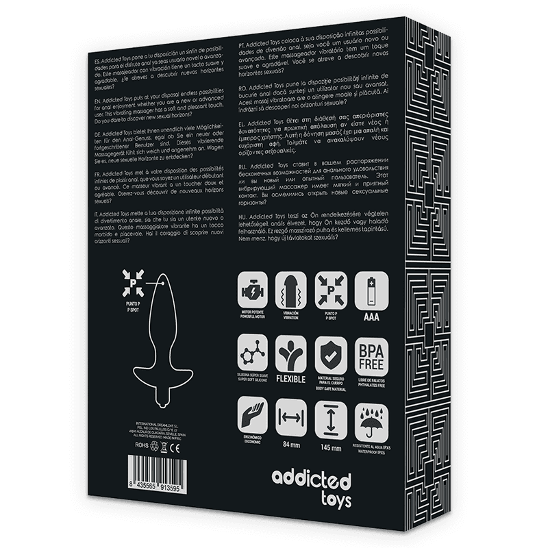 ADDICTED TOYS - MASSAGER PLUG ANAL WITH VIBRATION BLACK thumb 7