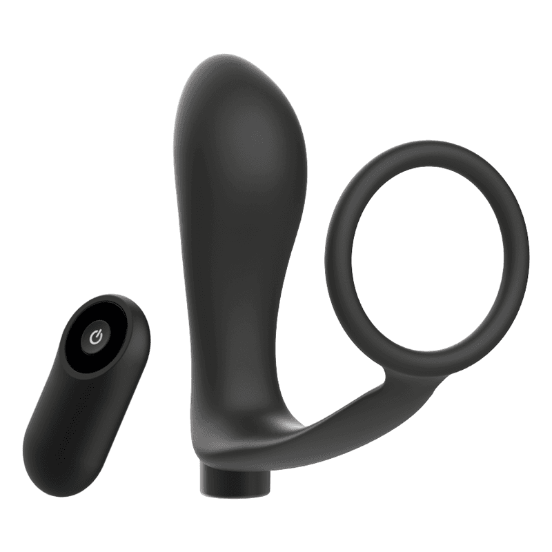 ADDICTED TOYS - PENIS RING WITH REMOTE CONTROL ANAL PLUG BLACK RECHARGEABLE thumb 3