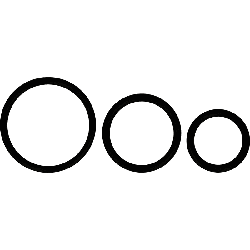 OHMAMA - SET OF 3 BLACK SILICONE RINGS
