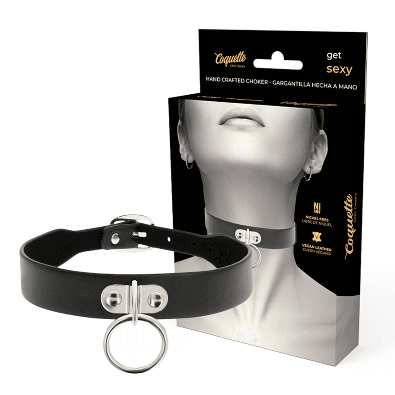 COQUETTE CHIC DESIRE - VEGAN LEATHER NECKLACE WOMAN FETISH ACCESSORY